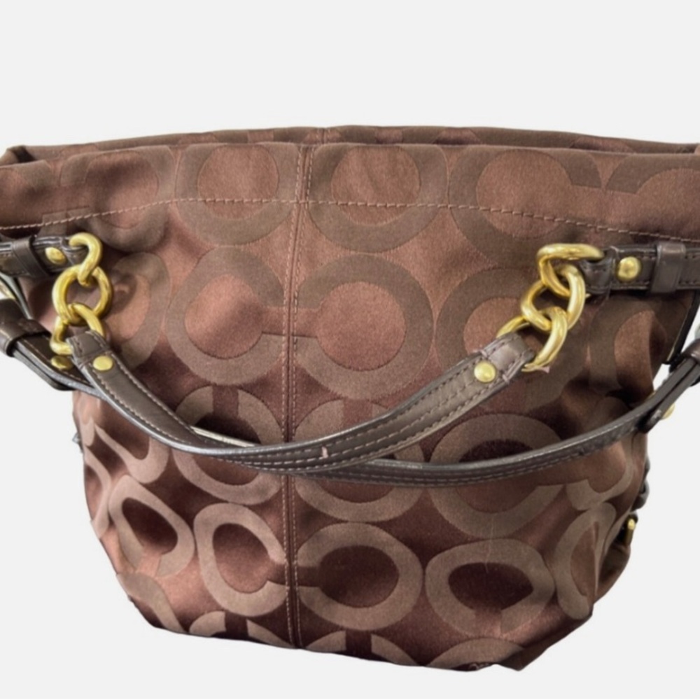 Coach Brown Circle Pattern Shoulder Bag - image 1